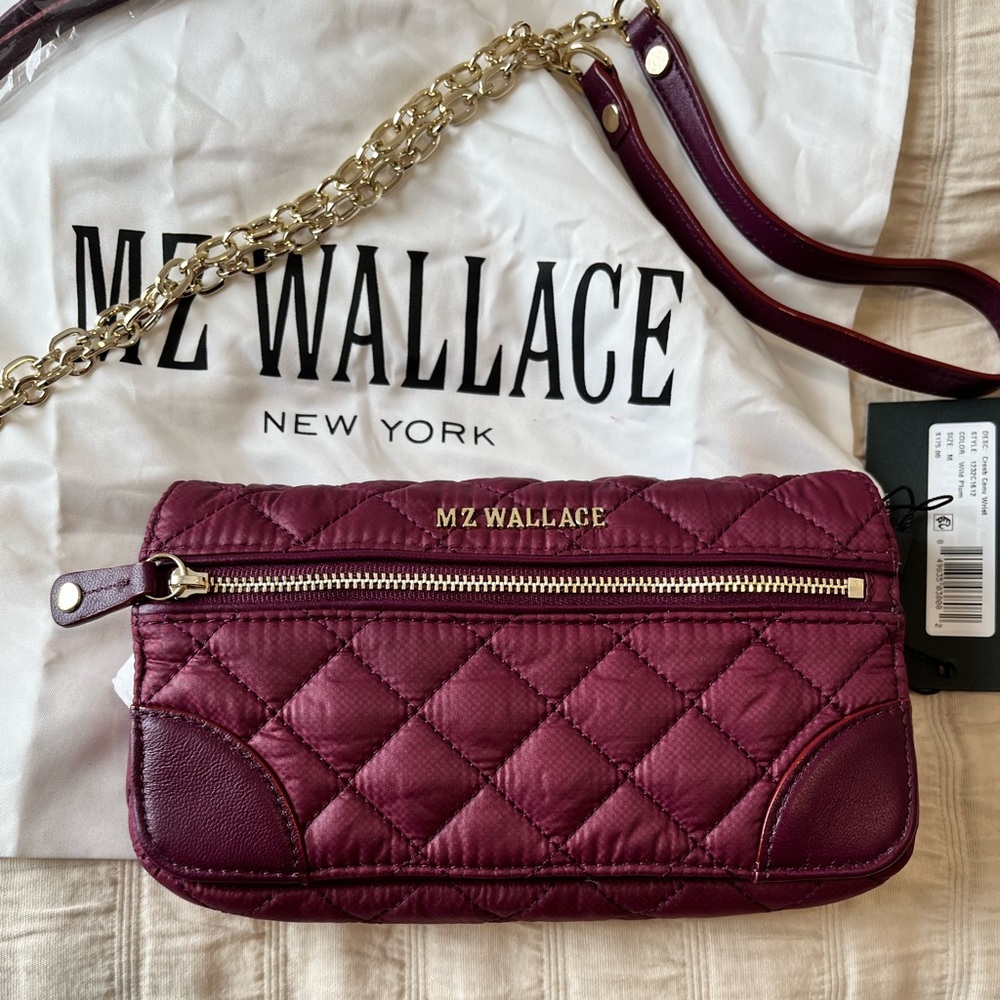 NWT MZ Wallace Crosby convertible wristlet/crossbody/clutch (Wild Plum color)